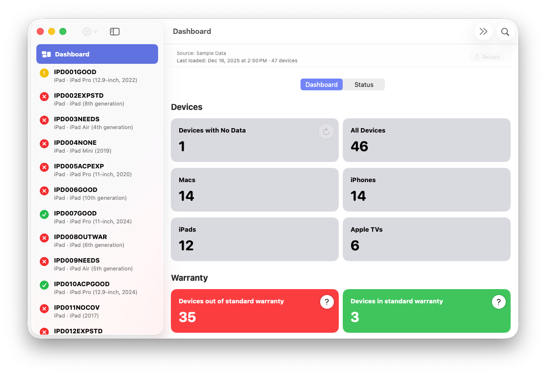 ABM Warranty Screenshot