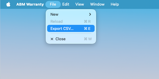 ABM Warranty Screenshot