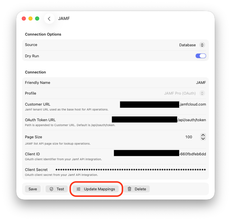 Use the manual mapped connections to update connection mapping later
