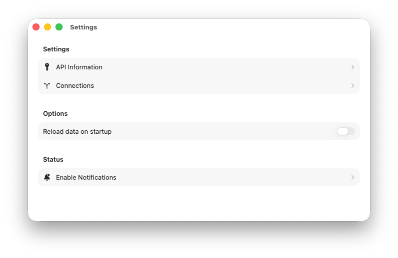 Open notifications settings in ABM Warranty